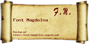 Font Magdolna névjegykártya